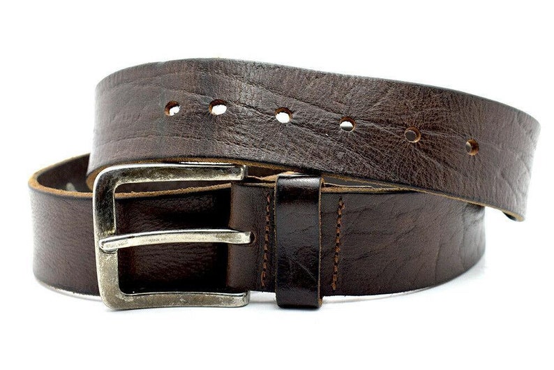 Blue Vintage Original Vintage Mens Real Leather Belt Brown - Etsy