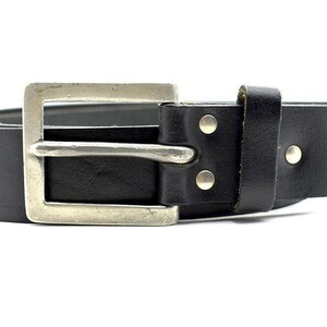 Vintage handgemaakte Mens echte lederen riem zwart maat 36