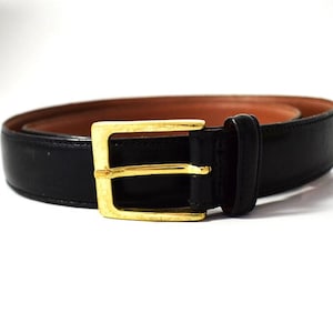 Trafalgar Mens Belt Classic Cortina Leather Jeans Belt Black Size 36