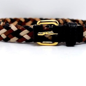 Tara Jarmon Paris Womens Belt Authentic Skinny Braided Leather Belt Size S