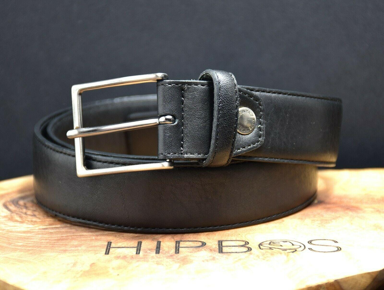 Cinture D'autore Italian Mens Leather Belt Black Size 34 - Etsy