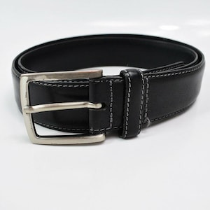 Cortefiel Classic Mens Leather Belt Black Size 38