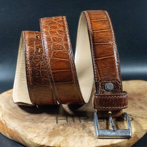 Dania for Andrews Mens Belt Leather Italian Jeans Belt Brown  display picture 3