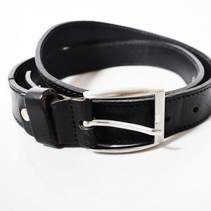 Italian Mens Leather Belt Black