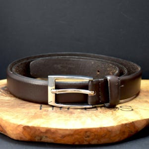 Mens Belt Classic Leather Jeans Belt Brown Size 38