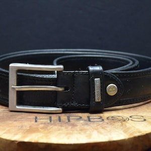 Miguel Bellido Vintage Mens Classic Leather Belt Black Size 38