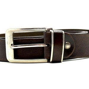 Vintage Handmade Mens Real Leather Belt Brown Size 42