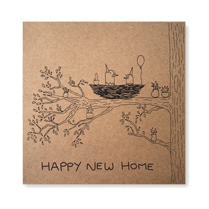 Tarjeta de felicitación ilustrada para inauguración de la casa, tarjeta de mudanza, tarjeta de plantas de interior, tarjeta de plantas, tarjeta de jardinería, tarjeta de feliz nuevo hogar