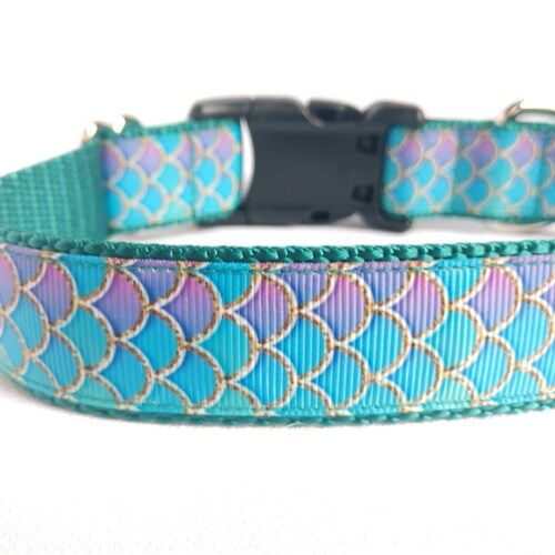 Mermaid Dog Collar and optional Leash Set Girl Dog Collar Etsy