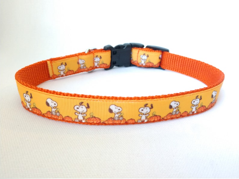 Snoopy Pumpkin Dog Collar 1 Width Adjustable Length