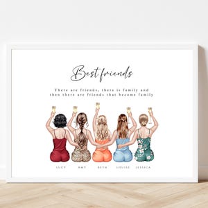Personalised Best Friend Print, Custom Hen Gift, Keep Sake Wedding, Bridesmaid Gift, Bestie Gift