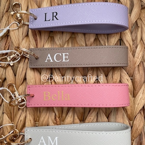 Personalised wristlet keyring Personalised gift Keychain Initials gift New Car Bridesmaid gifts image 2