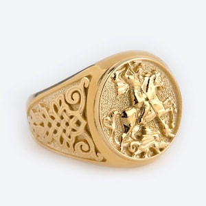 Gold Sovereign Ring, Solid Gold Man Ring, 18k Gold, 750 gold ring, Solid Gold Signet, Mens Gold Ring, Massive Gold Ring, Solid Gold Yellow