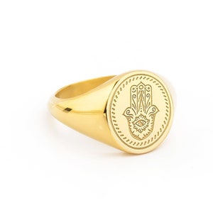 Hamsa hand ring gold sales