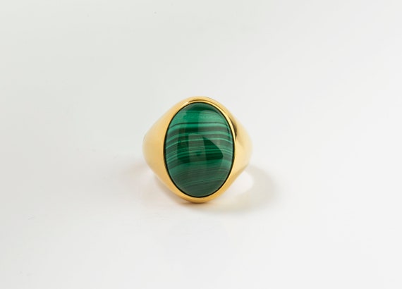 Malachite on sale signet ring
