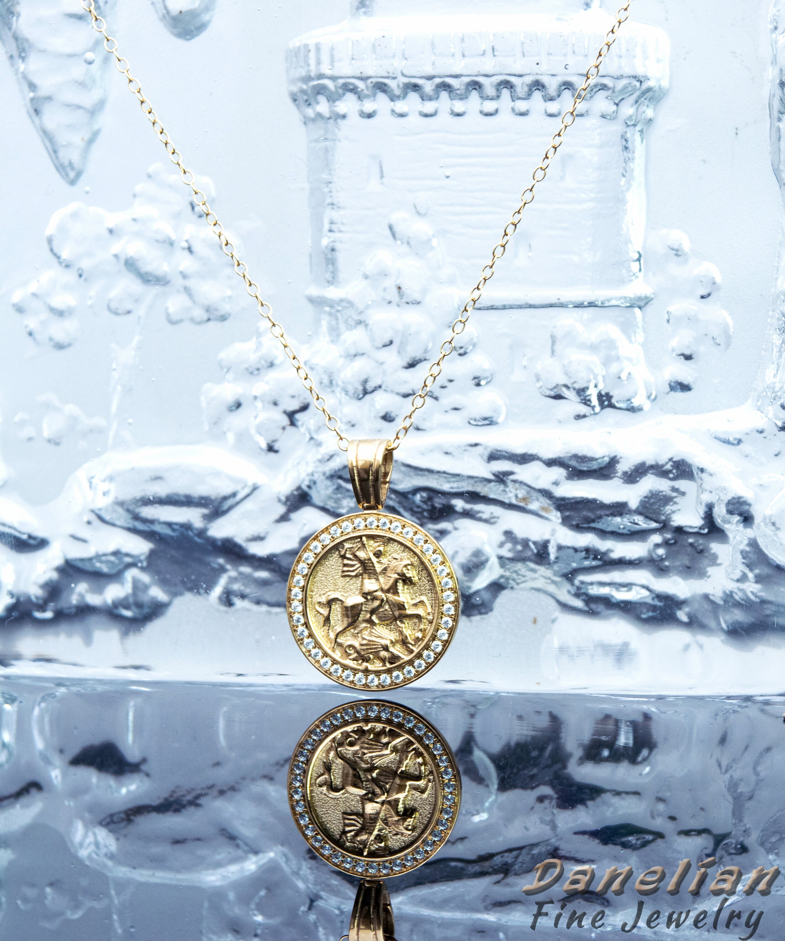 Men Gold Necklace Sovereign Pendant Sterling Silver Etsy