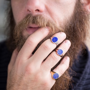 Lapis lazuli ring, Mens Lapis Ring, Sterling Silver, Lapis Signet Ring, Man Gold Ring, Blue Gemstone Ring Man, Man Pinky Ring, Husband Gift