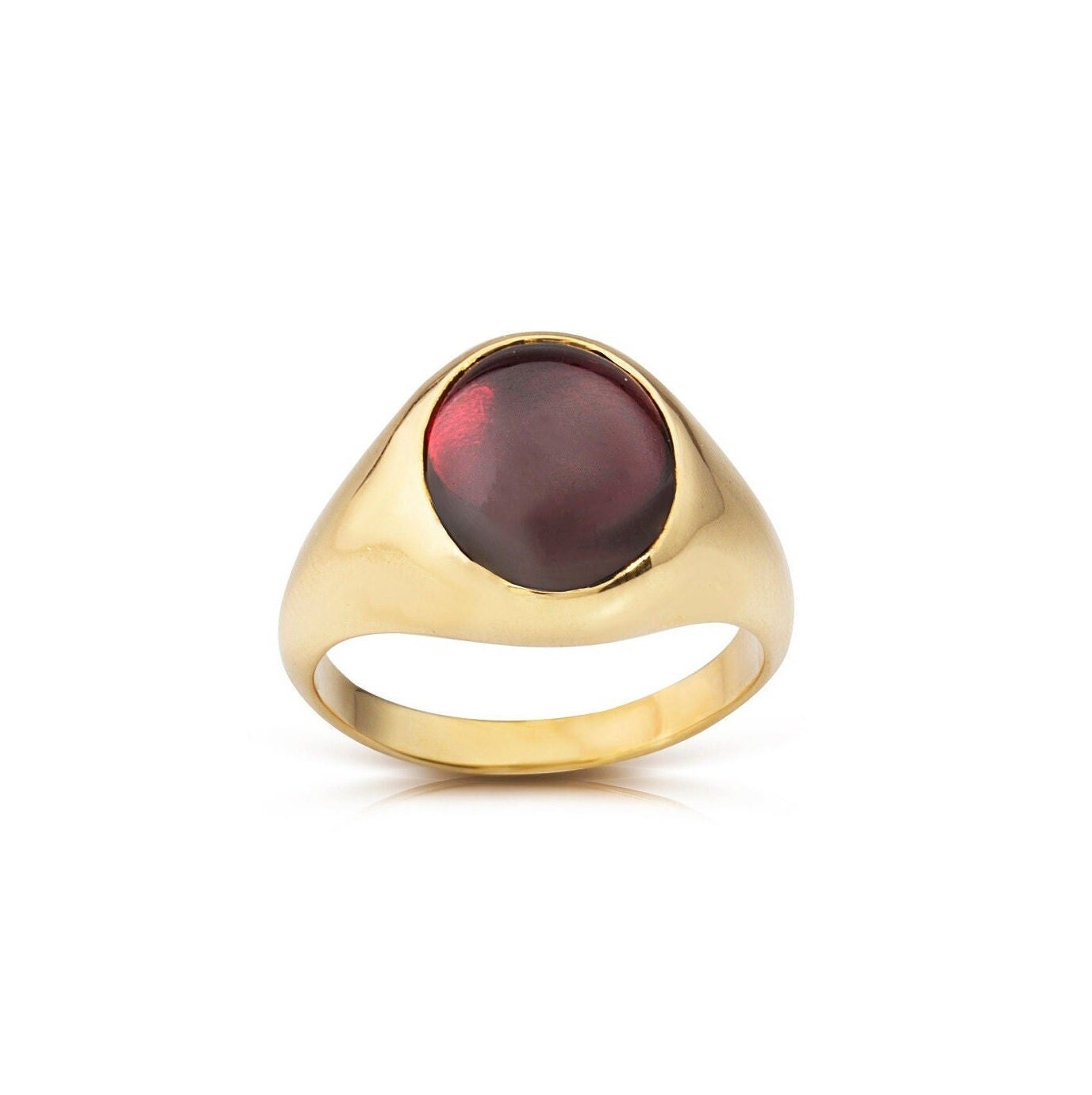 Bague homme grenat or bague en or veritable chevaliere bague homme grenat bague homme rubis petit doigt bague grenat or chevaliere or bague cadeau Etsy France