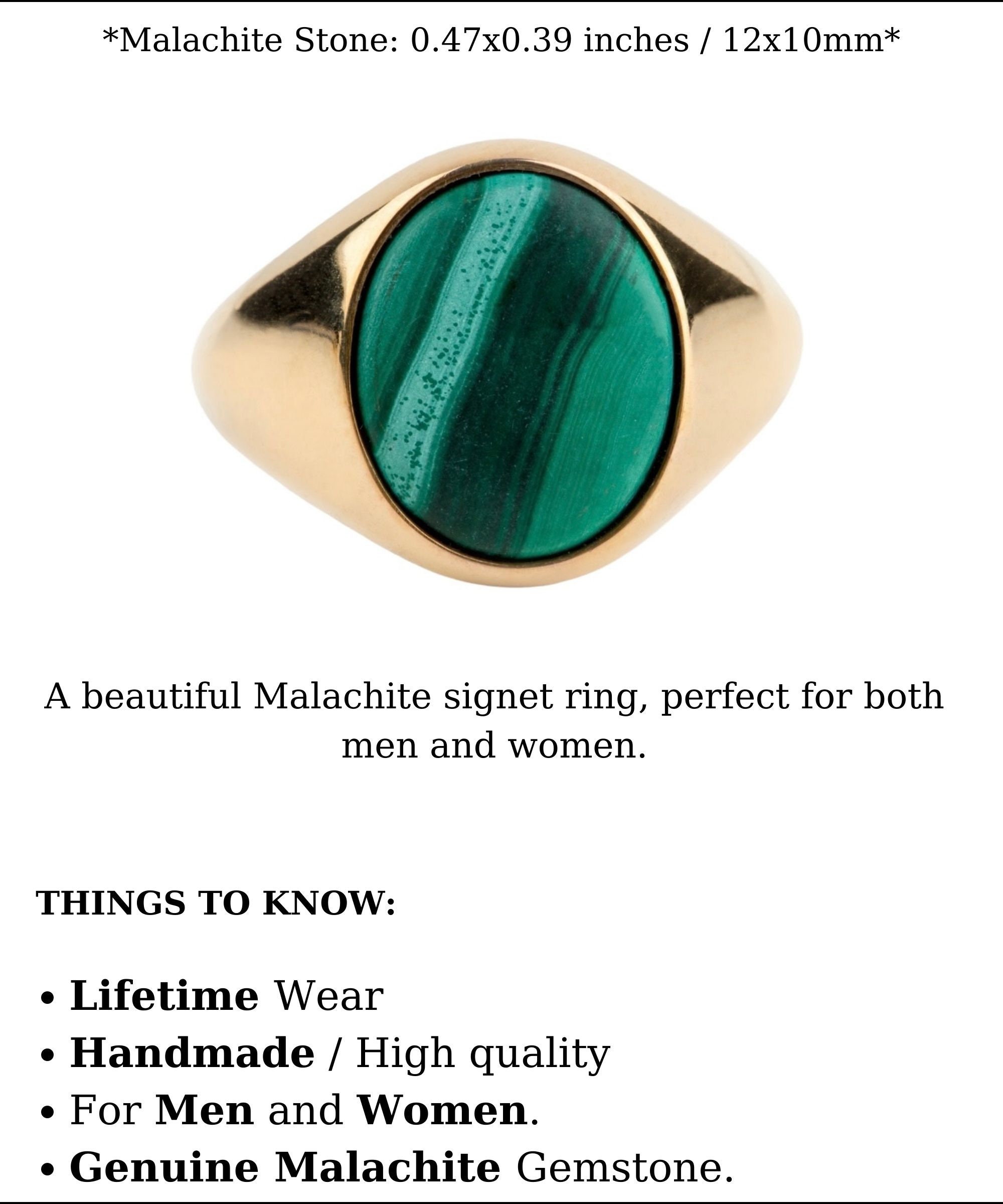 Malachite signet shop ring