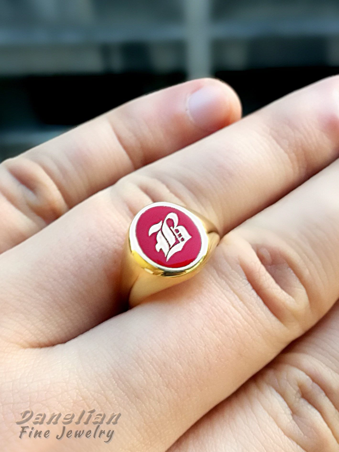 Chevaliere bague lettre personnalisee chevaliere en email bague sur mesure chevaliere en argent chevaliere en or bague en email petit doigt cadeau bague Etsy France