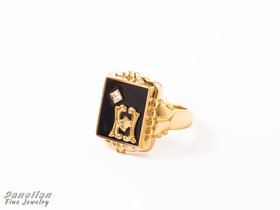 Vintage mens shop initial rings