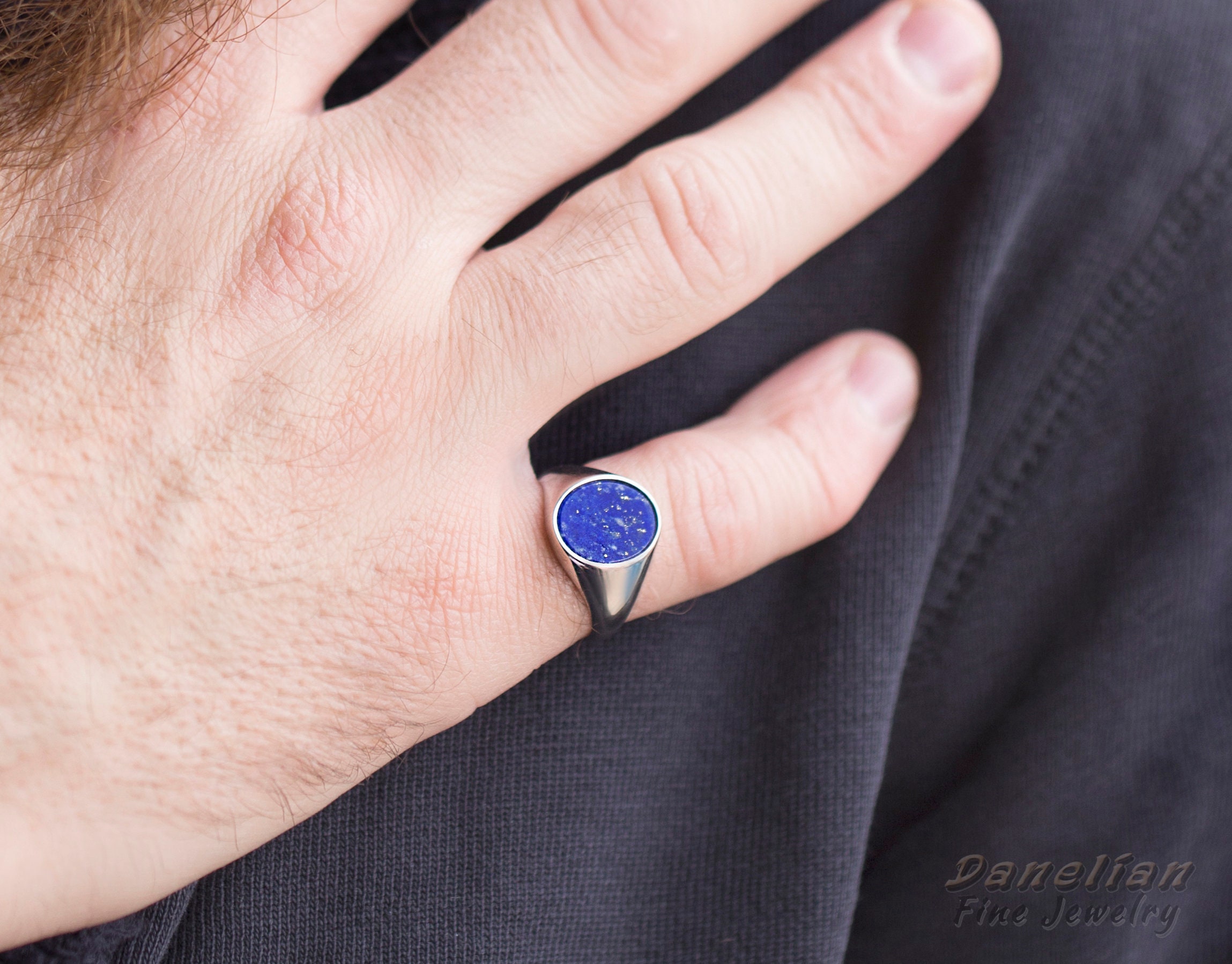 Men Handmade Ring , Natural Blue Lapis Lazuli Ring , Men Natural Lapis Ring  | eBay