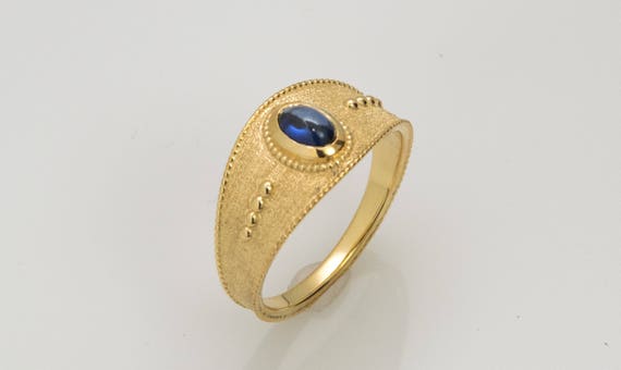 Vintage 14K 10 CTW Sapphire Diamond Mens Ring, Sz 11 1/4 – Boylerpf