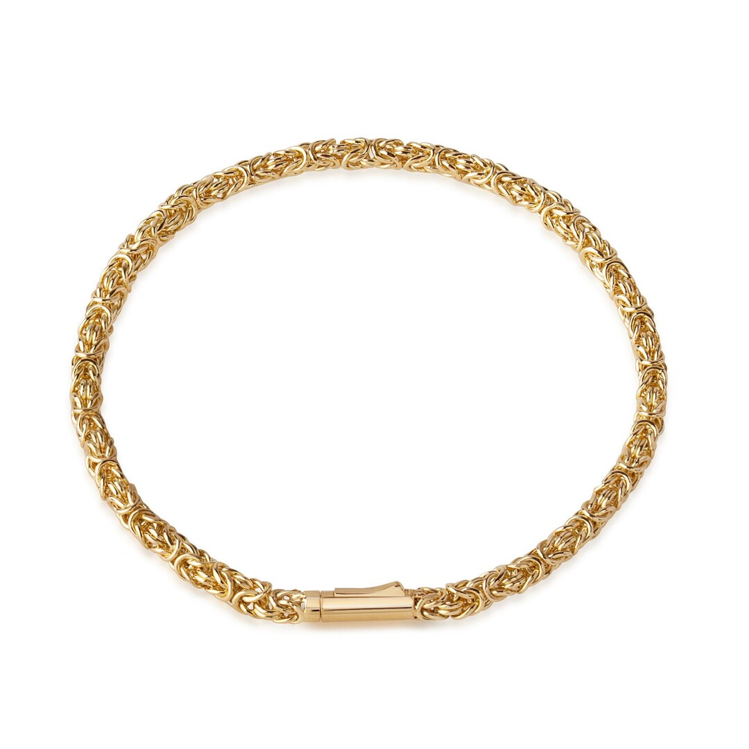 14K Solid Gold Byzantine Bracelet - Handmade Rope Chain - Etsy
