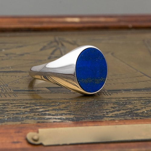 Lapis Lazuli Ring Sterling Silver Lapis Ring Man Etsy