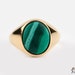 Malachite Ring, Green Stone Ring, Malachite Jewelry, Gold Men Signet Ring, Gemstone Ring, 14K Gold Signet Ring, Fathers Day Gift, Pinky Ring 