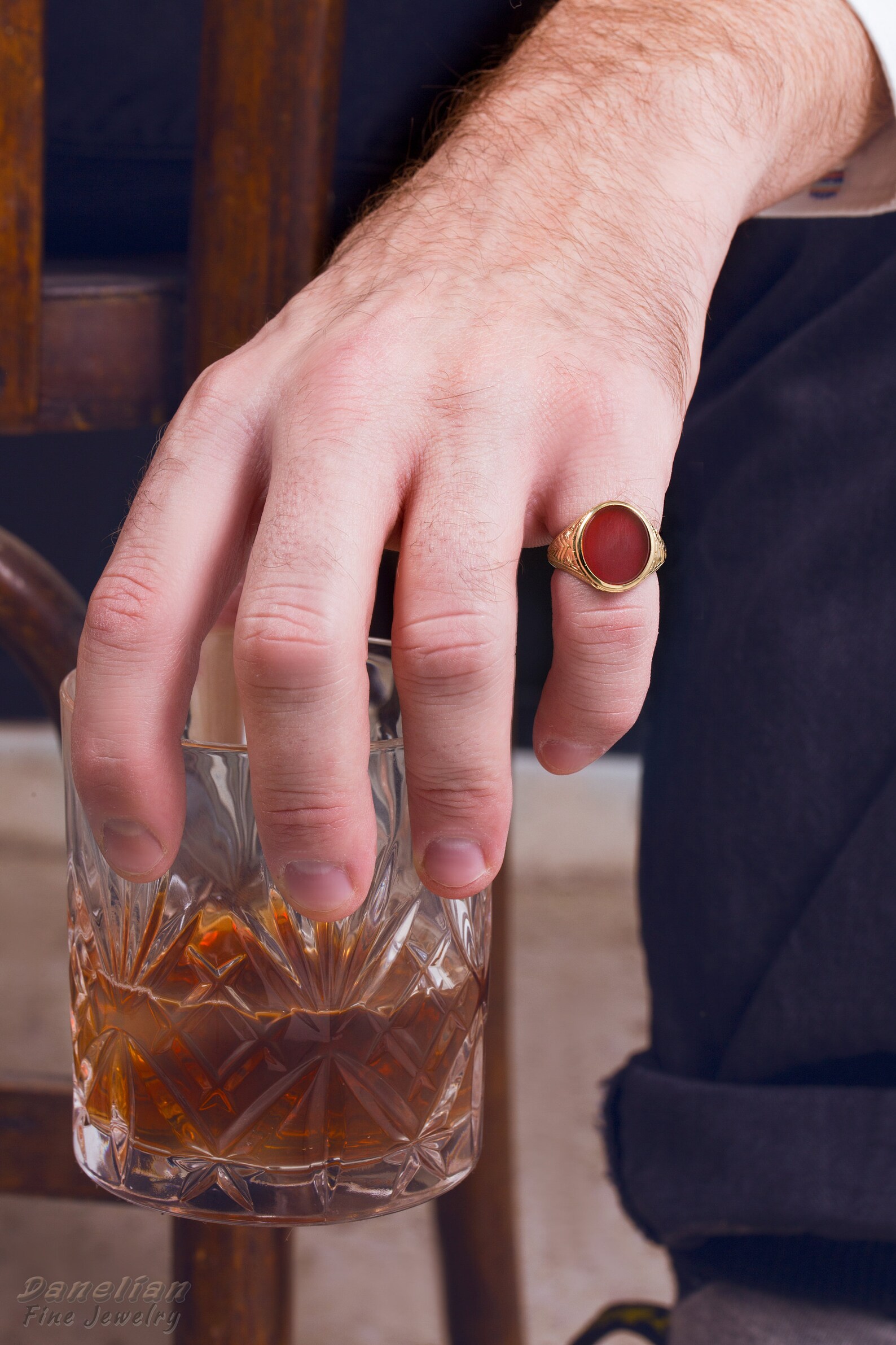 Onyx Ring Gold Men Ring Black Stone Ring Engraved Etsy