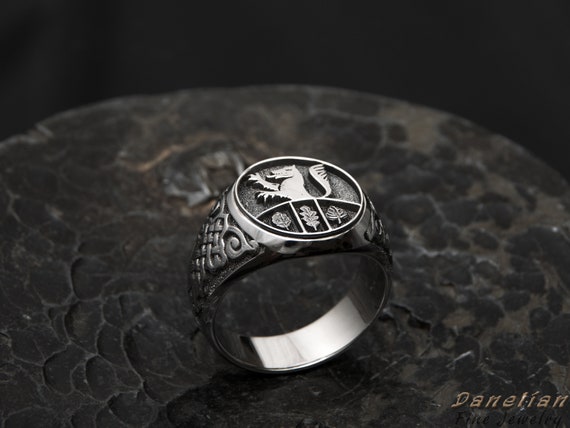 Custom Coat of Arms Custom Family Crest Coat of Arms Ring