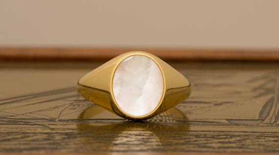 Sterling Silver Mother of Pearl Signet Ring - Assembly New York | Assembly  New York