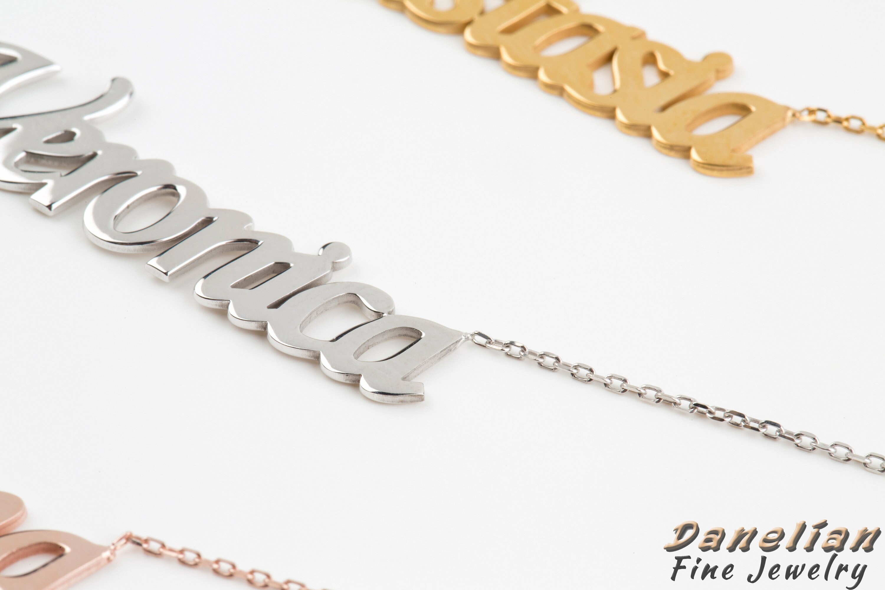 Any Name Bella Name Necklace CUSTOM NAME NECKLACE Solid Etsy