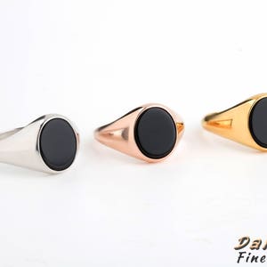 Gold Onyx Ring, Black Onyx Ring, Gold Pinky Ring, Mens Signet Ring, Gold Onyx Jewelry, Gift for Him, Fathers Day Gift, Graduation Gift image 2