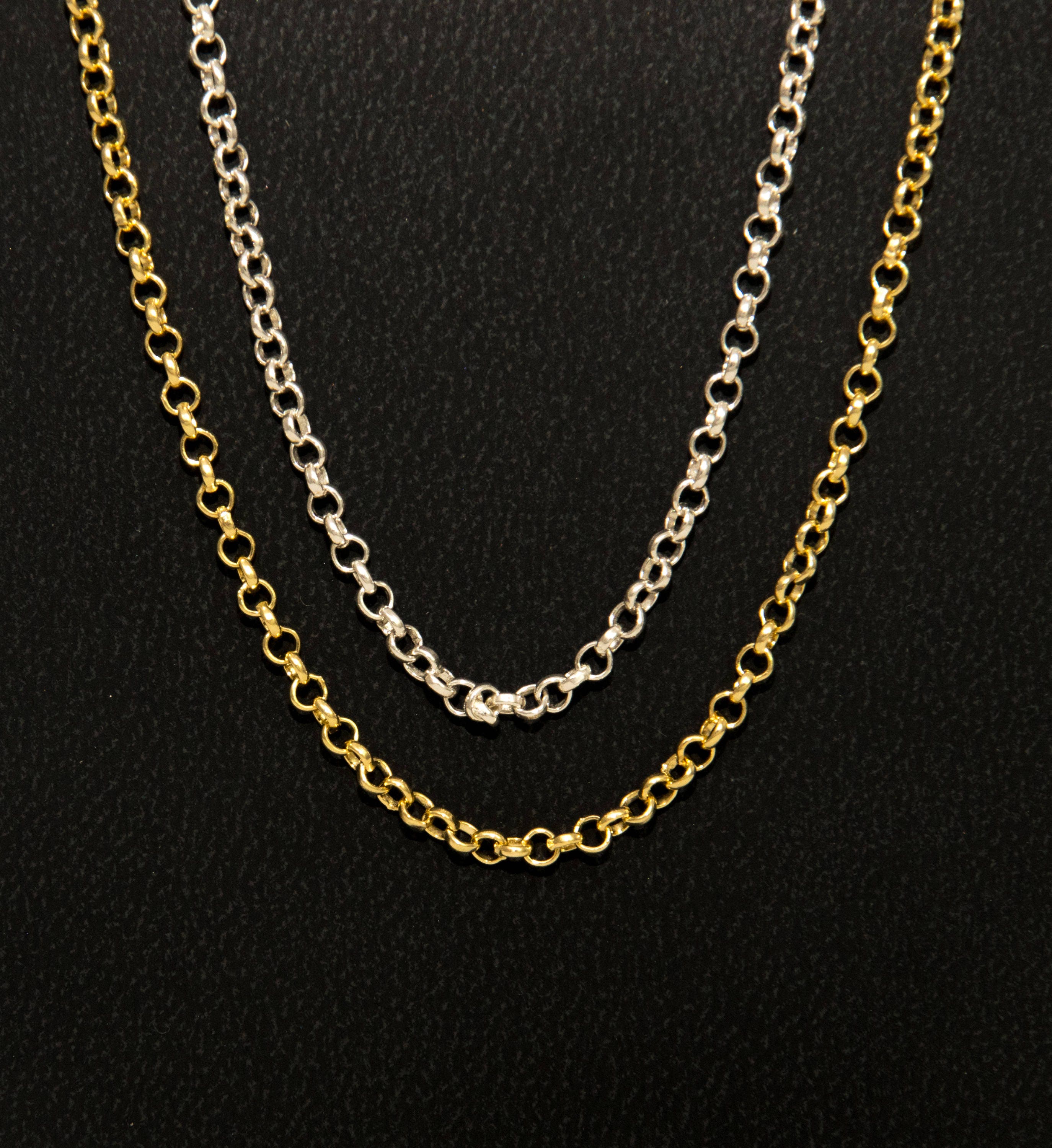 18k Solid Gold Chain 18k Gold Rolo Chain Round Link Chain Etsy UK