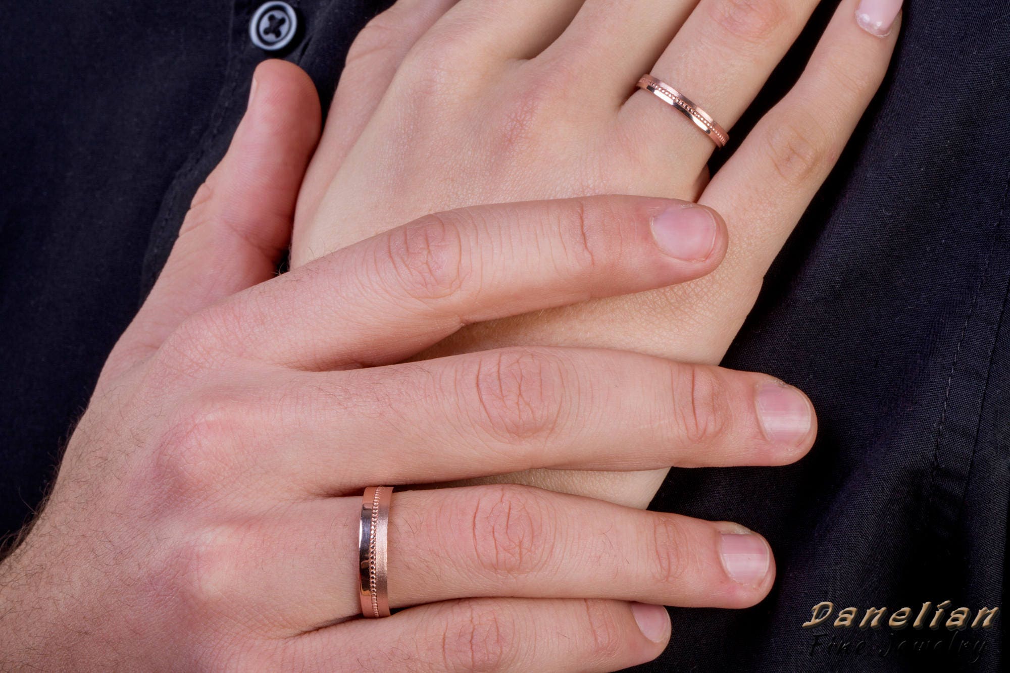 Matte Wedding Rings Modern 18k Gold Ring Wedding Band Set Etsy