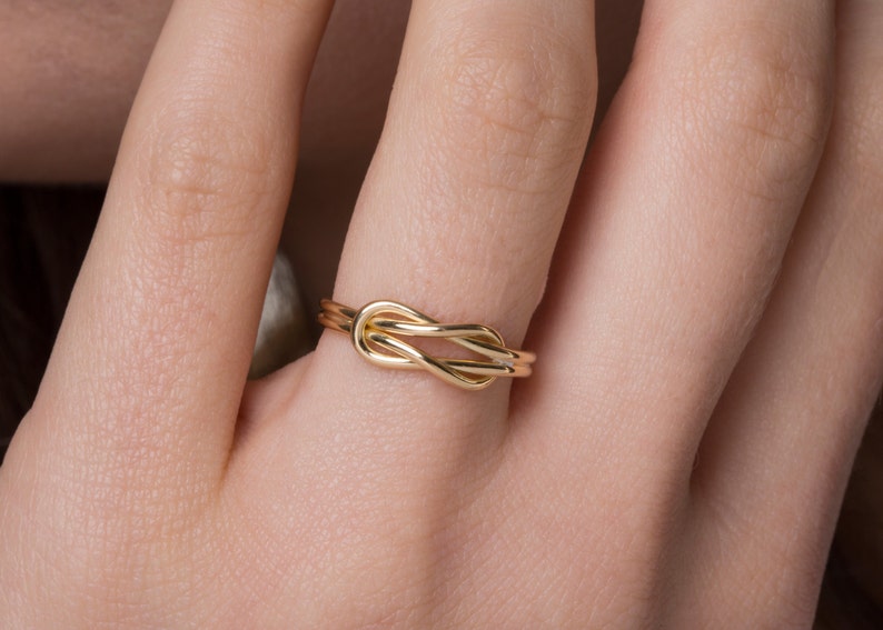 Infinity Valentine Ring Gold Wire Knot Ring BDSM Jewelry Valentine Ring Gift Solid Gold Knot Ring BDSM Ring Alternative Engagement