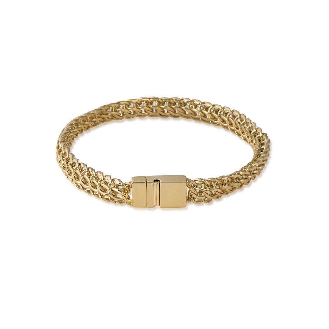 14K Gold Handmade Foxtail Bracelet Heavy Real Gold Bracelet - Etsy