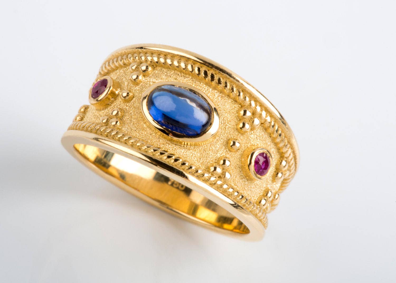 Mens Gold Ring Sapphire Mens Ring Man Gemstone Ring | Etsy