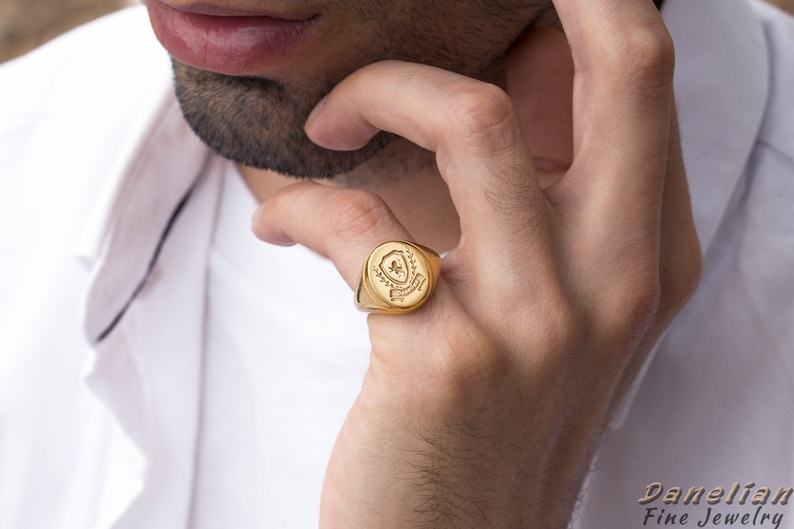 Solid Gold Ring Man Custom Ring Mens Gold Ring Etsy Canada