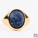 Sodalite Signet Ring, Gold Rings Men, Blue Stone Ring, Gold Pinky Ring, Fathers Ring, Husband Ring, Gemstone Signet Ring, Fathers Day Ring 