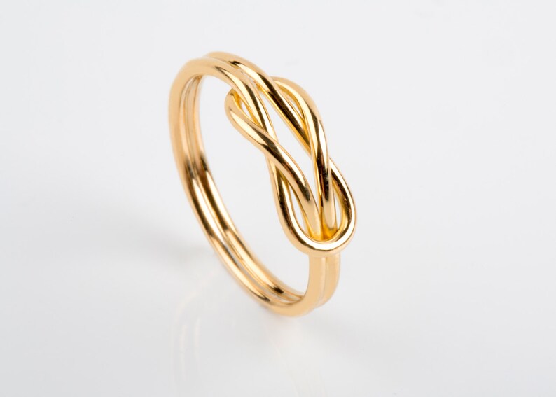 Infinity Valentine Ring Gold Wire Knot Ring BDSM Jewelry Valentine Ring Gift Solid Gold Knot Ring BDSM Ring Alternative Engagement