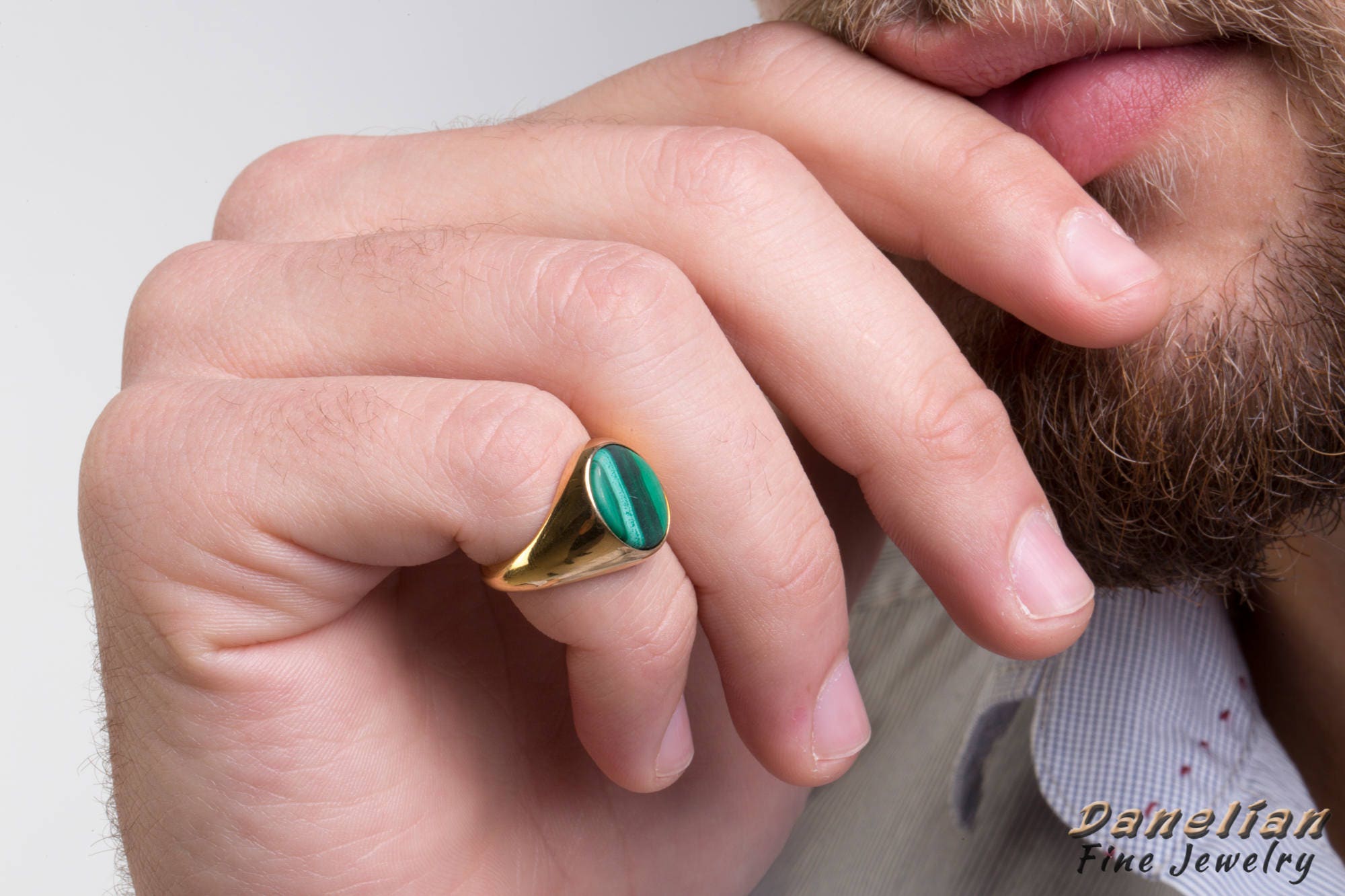 Malachite pinky ring deals