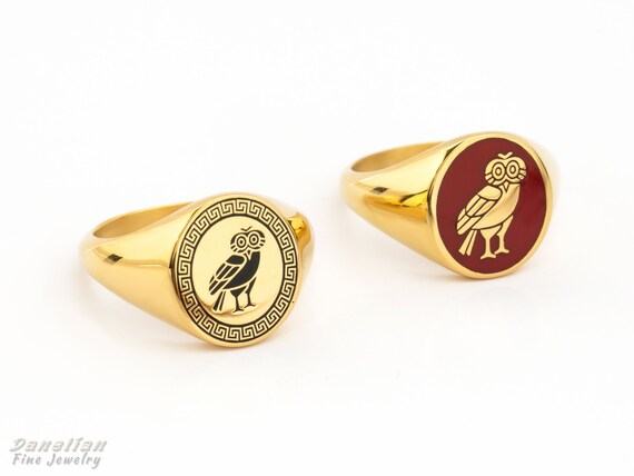 owl signet ring