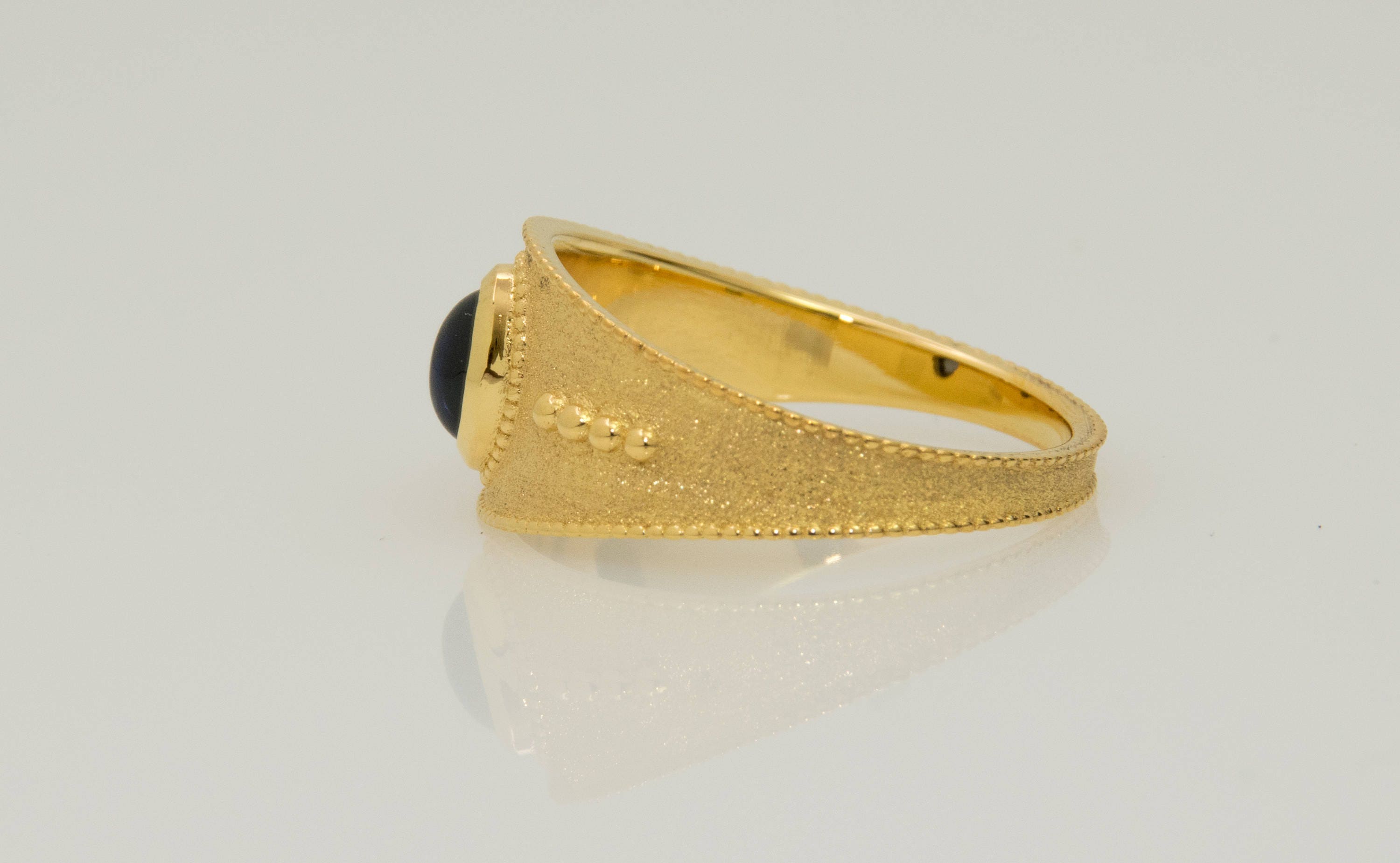 Mens Sapphire Ring Solid Gold Ring Men 18k Sapphire Ring | Etsy