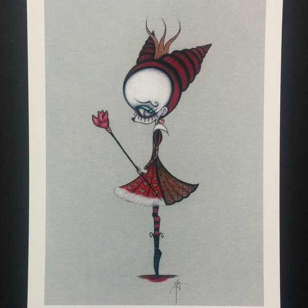 Queen of Hearts - Limited edition Fine art giclee print - Alice in Wonderland - Halloween