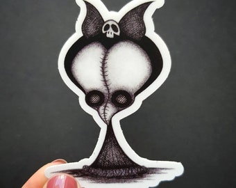 Lady Plague Vinyl Sticker - 3x2 inches Vinyl Sticker - Dr Plague Art - Cute Sticker - Spooky Sticker - Halloween Art - The Moth Stigma