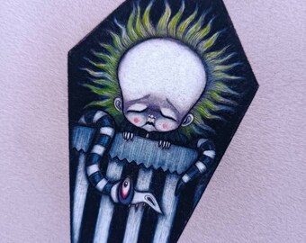 Baby Beetlejuice Print- Creepy Cute art- Beetlejuice illustration - Beetlejuice art - Spooky Wall Art- Goth decor- The Moth Stigma