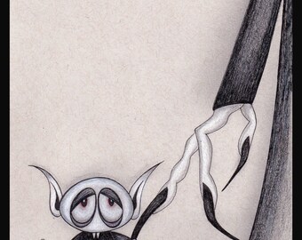 Nosferatu art Print- Father's Day gifts- Nosferatu baby vampire- vampire art- spooky decor- goth wall decor- classic horror- The Moth Stigma